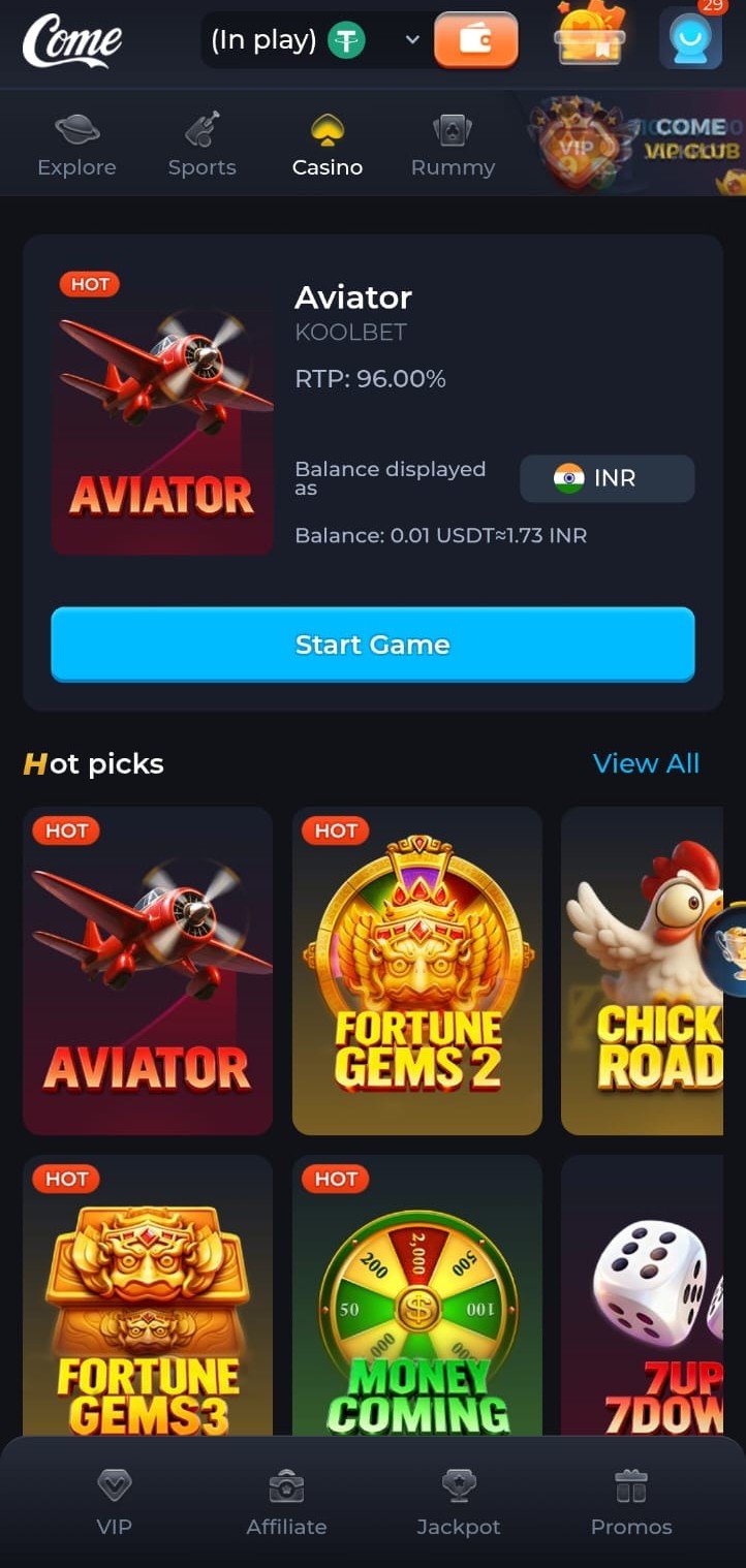 Come Play Aviator Game