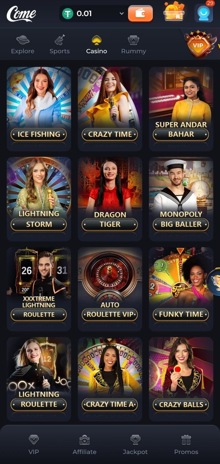 Come Play Live Casino